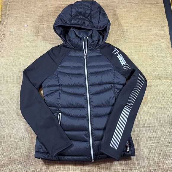 Tommy Hilfiger Natural Down Packable Puffer Jacket Full Zip Fleece Sleeves XS - Picture 1 of 8